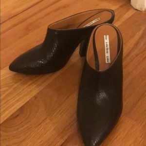 Subtle Black crocodile ankle booties/heels